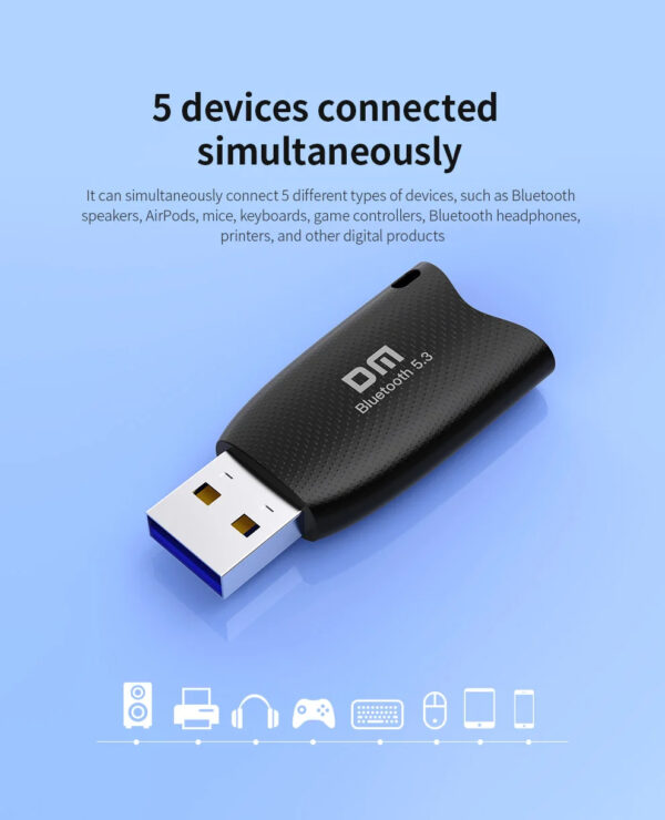 LUXWALLET BluetoothBoost - Bluetooth 5.3 - CSR Chip - USB 2.0 - 15-20m Afstand - 3Mbps - Zwart - Afbeelding 9
