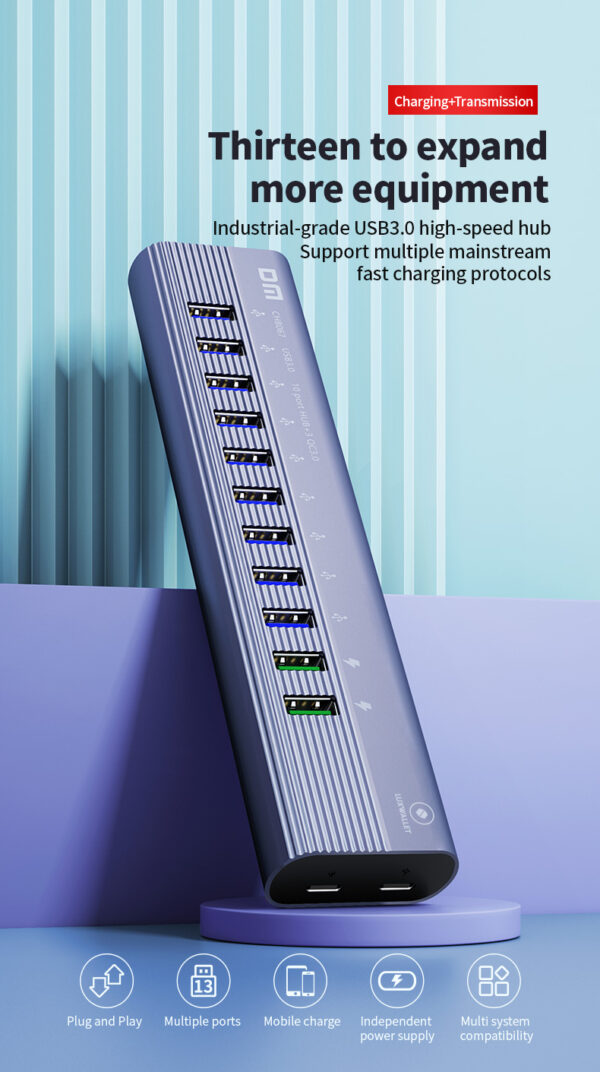 LUXWALLET SpeedLink Nexus - 13 Poorten - USB 3.0 - Hub - Oplaadpoort - Type C - Zilver - Afbeelding 13