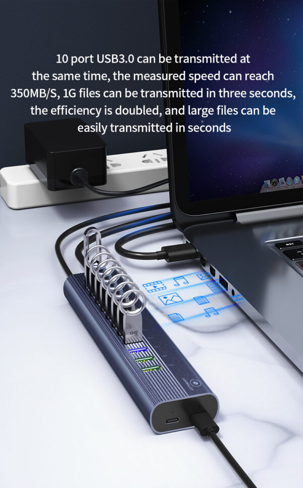 LUXWALLET SpeedLink Nexus - 13 Poorten - USB 3.0 - Hub - Oplaadpoort - Type C - Zilver - Afbeelding 16