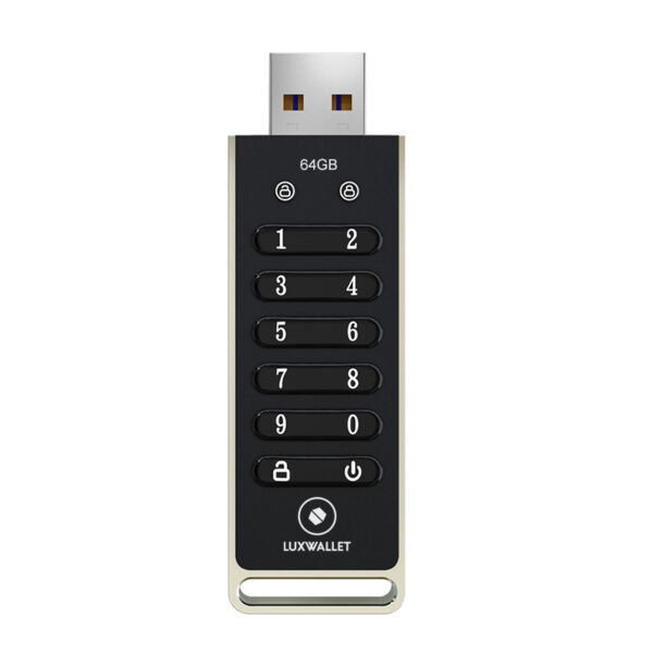 LUXWALLET SecureGuard – USB 3.0 Flashdrive Met Wachtwoord – 64GB USB Stick - Beveiligd – Geschikt voor o.a. Crypto / Bitcoin ww