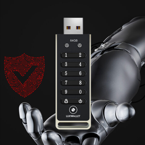 LUXWALLET SecureGuard – USB 3.0 Flashdrive Met Wachtwoord – 64GB USB Stick - Beveiligd – Geschikt voor o.a. Crypto / Bitcoin ww - Afbeelding 5