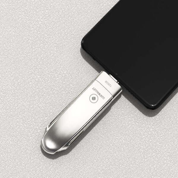 LUXWALLET FlashGuard – USB 3.2 Naar USB-C 3.1 Flashdrive - Ingebouwde Beveiliging – Metalen Behuizing – USB Stick – OTG – 128GB –Zilver - Afbeelding 5
