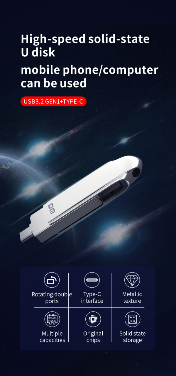 LUXWALLET FlashGuard – USB 3.2 Naar USB-C 3.1 Flashdrive - Ingebouwde Beveiliging – Metalen Behuizing – USB Stick – OTG – 128GB –Zilver - Afbeelding 7