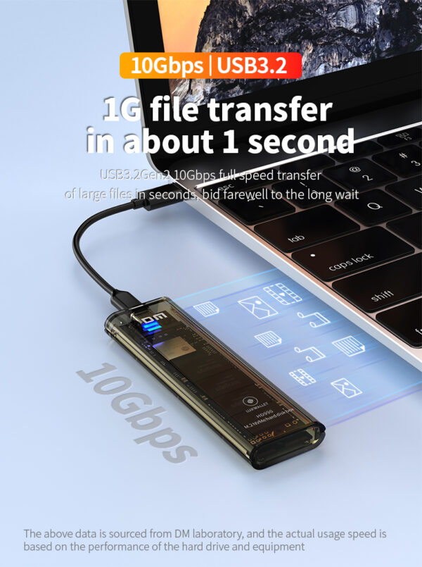 LUXWALLET TurboDriveBox - Solid State Harde Schijf Behuizing - Type-C 3.2 - M.2 SSD NVMe - 10Gbps - Ondersteunende harde schijf 2230/2242/2260/2280 - Afbeelding 10