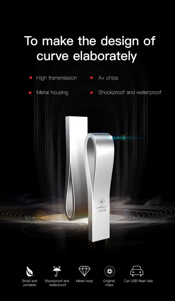 LUXWALLET SonicSwift – USB 2.0 Flashdrive – Metalen Behuizing – Stijlvol Design - USB Stick – OTG – 128GB – Zilver - Afbeelding 8