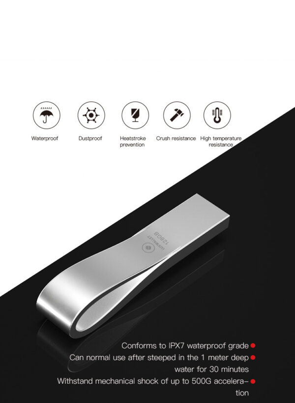 LUXWALLET SonicSwift – USB 2.0 Flashdrive – Metalen Behuizing – Stijlvol Design - USB Stick – OTG – 128GB – Zilver - Afbeelding 12