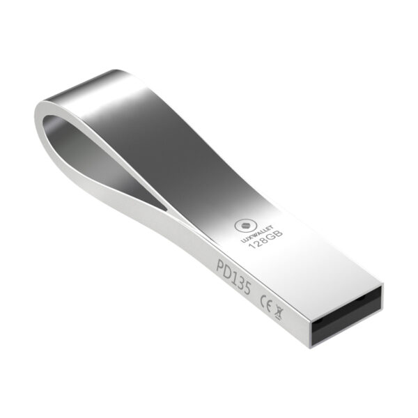 LUXWALLET SonicSwift – USB 2.0 Flashdrive – Metalen Behuizing – Stijlvol Design - USB Stick – OTG – 128GB – Zilver - Afbeelding 2