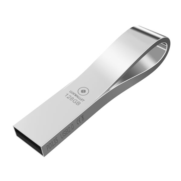 LUXWALLET SonicSwift – USB 2.0 Flashdrive – Metalen Behuizing – Stijlvol Design - USB Stick – OTG – 128GB – Zilver - Afbeelding 7