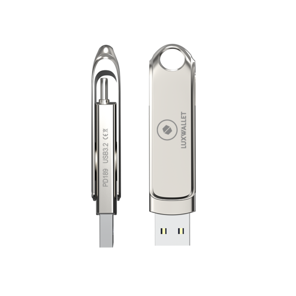LUXWALLET SwiftSync – USB 3.2 Naar USB-C 3.1 Flashdrive - 90° Rotatie – Ingebouwde Beveiliging – USB Stick – OTG – 256GB – Zilver - Afbeelding 9