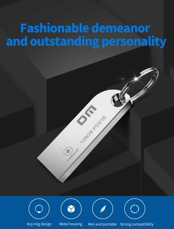 LUXWALLET EliteDrive – USB 2.0 Flashdrive – Ingebouwde Beveiliging – Metalen Behuizing – Stijlvol Design - USB Stick – OTG – 128GB – Zilver - Afbeelding 9