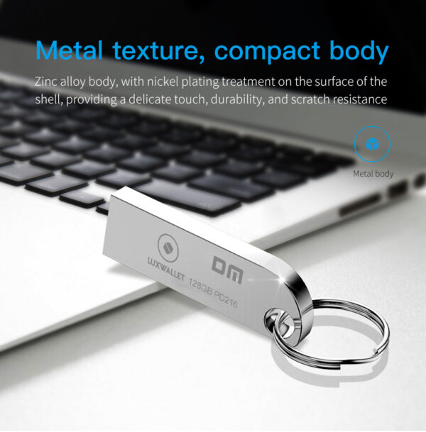 LUXWALLET EliteDrive – USB 2.0 Flashdrive – Ingebouwde Beveiliging – Metalen Behuizing – Stijlvol Design - USB Stick – OTG – 128GB – Zilver - Afbeelding 12