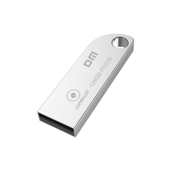 LUXWALLET EliteDrive – USB 2.0 Flashdrive – Ingebouwde Beveiliging – Metalen Behuizing – Stijlvol Design - USB Stick – OTG – 128GB – Zilver - Afbeelding 3