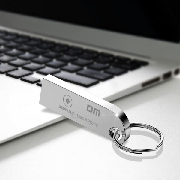 LUXWALLET EliteDrive – USB 2.0 Flashdrive – Ingebouwde Beveiliging – Metalen Behuizing – Stijlvol Design - USB Stick – OTG – 128GB – Zilver - Afbeelding 6