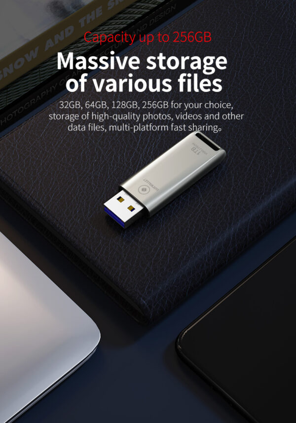 LUXWALLET FlashBlaze – USB 3.2 Flashdrive – 1TB – OTG – USB-Stick - Stootbestendig Design – Leessnelheid tot 110 Mbps – Snelle Overdracht – Zilver - Afbeelding 19