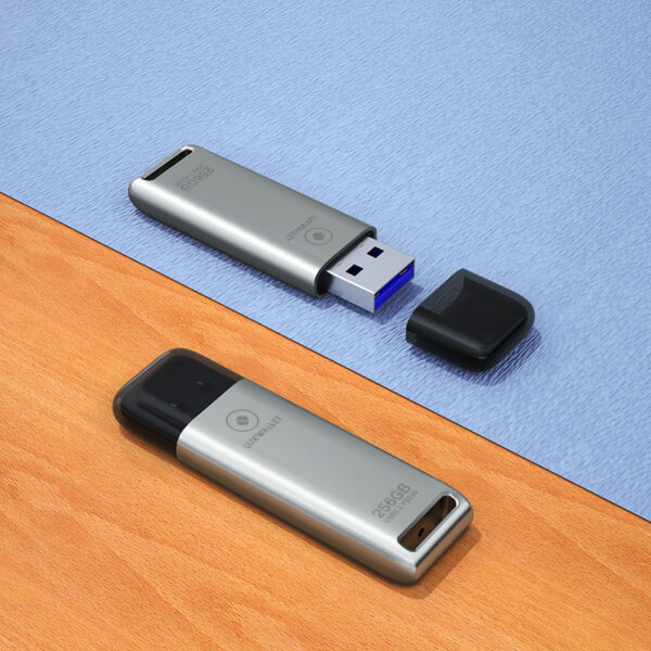 LUXWALLET FlashBlaze – USB 3.2 Flashdrive – 256GB – OTG – USB-Stick - Stootbestendig Design – Leessnelheid tot 110 Mbps – Snelle Overdracht – Zilver - Afbeelding 11