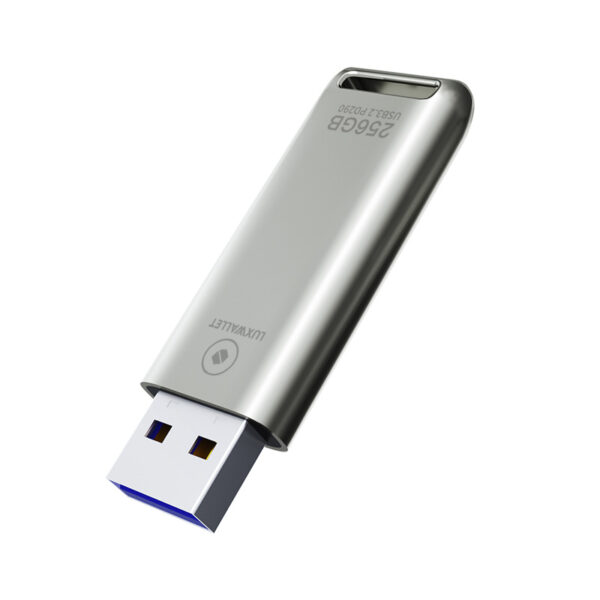 LUXWALLET FlashBlaze – USB 3.2 Flashdrive – 256GB – OTG – USB-Stick - Stootbestendig Design – Leessnelheid tot 110 Mbps – Snelle Overdracht – Zilver - Afbeelding 4
