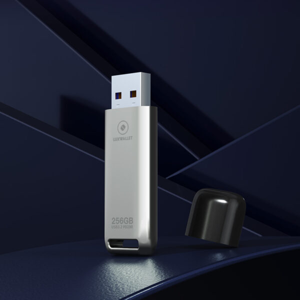 LUXWALLET FlashBlaze – USB 3.2 Flashdrive – 256GB – OTG – USB-Stick - Stootbestendig Design – Leessnelheid tot 110 Mbps – Snelle Overdracht – Zilver - Afbeelding 5
