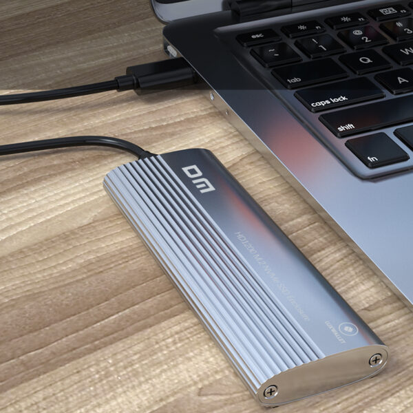 LUXWALLET TurboDrive - USB 3.1 - Type C - SSD Behuizing - NVMe - Plug & Play - Aliminium - Zilver - Afbeelding 3