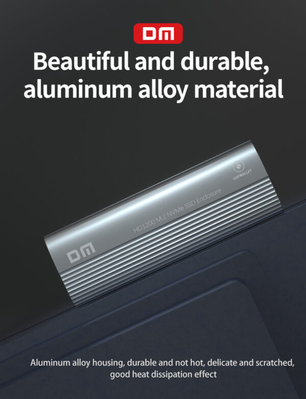 LUXWALLET TurboDrive - USB 3.1 - Type C - SSD Behuizing - NVMe - Plug & Play - Aliminium - Zilver - Afbeelding 10
