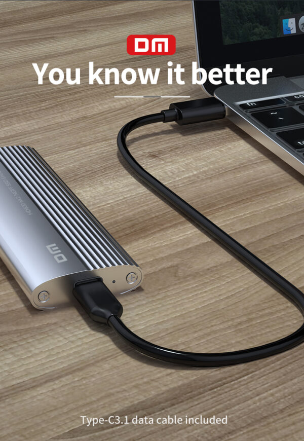 LUXWALLET TurboDrive - USB 3.1 - Type C - SSD Behuizing - NVMe - Plug & Play - Aliminium - Zilver - Afbeelding 11