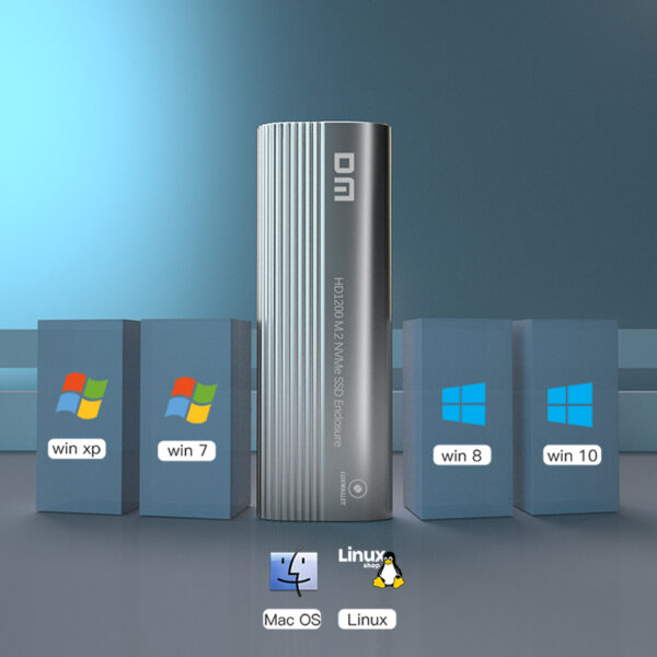 LUXWALLET TurboDrive - USB 3.1 - Type C - SSD Behuizing - NVMe - Plug & Play - Aliminium - Zilver - Afbeelding 6