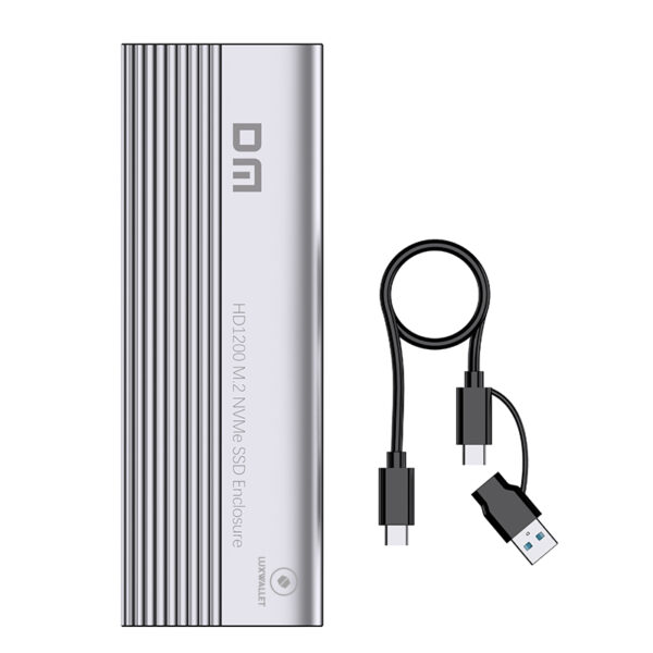 LUXWALLET TurboDrive - USB 3.1 - Type C - SSD Behuizing - NVMe - Plug & Play - Aliminium - Zilver - Afbeelding 7