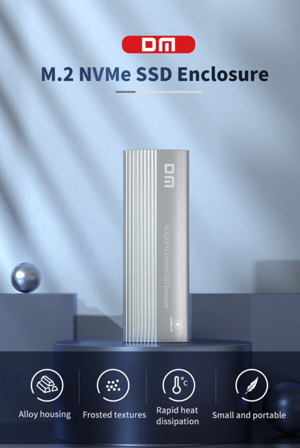 LUXWALLET TurboDrive - USB 3.1 - Type C - SSD Behuizing - NVMe - Plug & Play - Aliminium - Zilver - Afbeelding 8