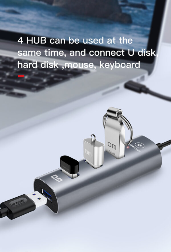 LUXWALLET UltraSync - HUB - USB 3.0 - Type C/USB-C -  4 aansluitingen - 120cm - Zilvergrijs - Afbeelding 14