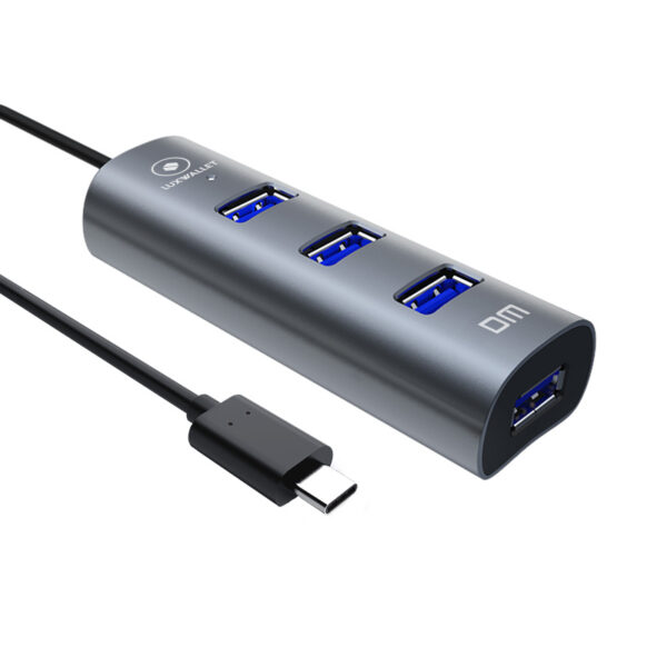 LUXWALLET UltraSync - HUB - USB 3.0 - Type C/USB-C -  4 aansluitingen - 120cm - Zilvergrijs - Afbeelding 7