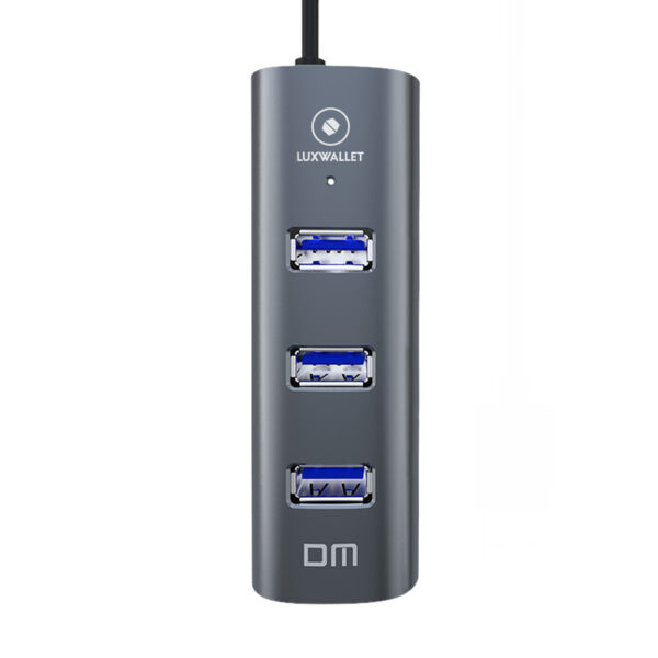 LUXWALLET UltraSync - HUB - USB 3.0 - Type C/USB-C -  4 aansluitingen - 120cm - Zilvergrijs - Afbeelding 2