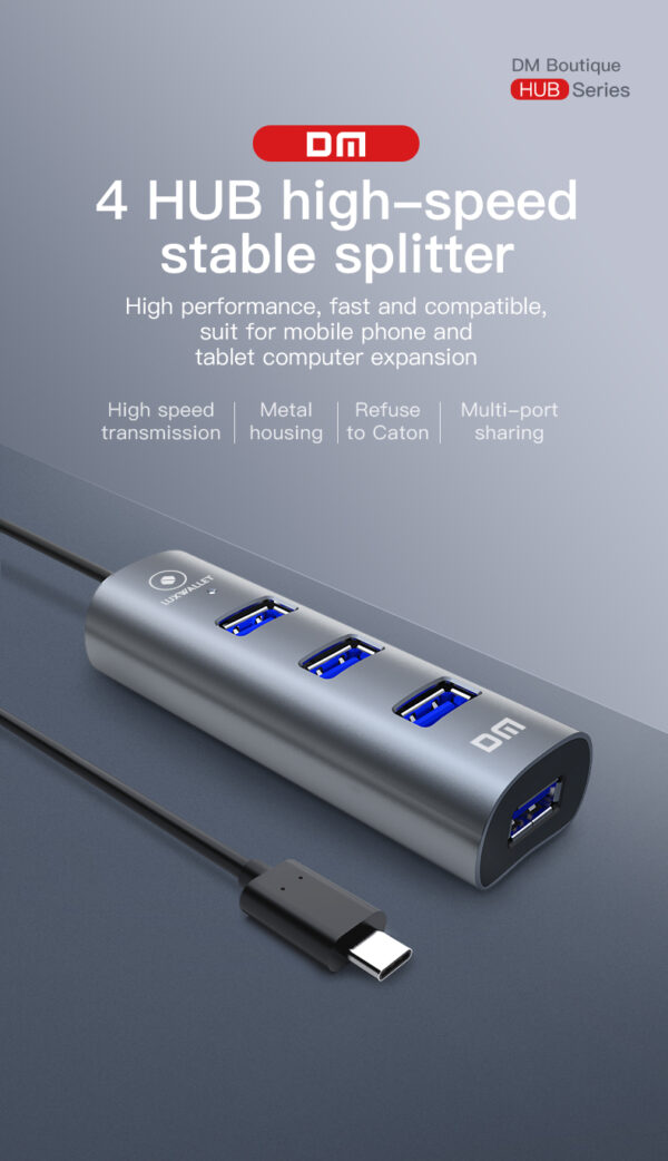 LUXWALLET UltraSync - HUB - USB 3.0 - Type C/USB-C -  4 aansluitingen - 120cm - Zilvergrijs - Afbeelding 12