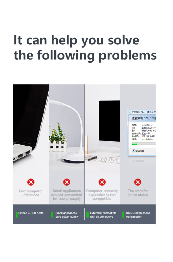 LUXWALLET UltraSync - HUB - USB 3.0 - Type C/USB-C -  4 aansluitingen - 120cm - Zilvergrijs - Afbeelding 13