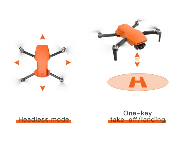LUXWALLET SkyVortex - 5 Ghz WiFi GPS Drone - 2 Axis Gimbal Drone – Return To Home – 50x Zoom – 1000M Afstand - Smart Follow & Bedienen met Handgebaren - Oranje - Afbeelding 16