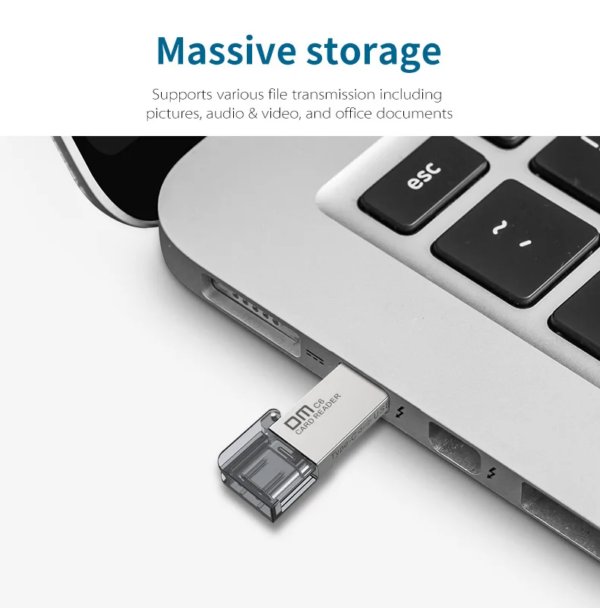 LUXWALLET C-Transit - USB-C Naar USB 2.0 Kaartlezer - Compatibel Met Micro SD Kaart - Plug-and-Play - Compact en Draagbaar – Zilver - Afbeelding 11