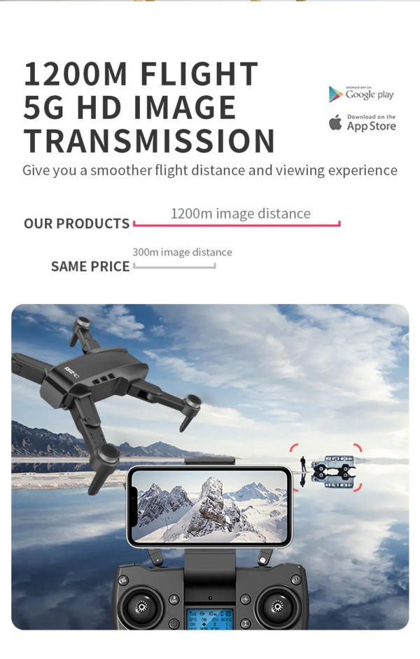 LUXWALLET Libra LAOS - WiFi GPS 4K Drone – Laser Obstakel Ontwijking - 30KM/h - 214 Gram - 2MP - Stabilisator - 1200m + 2x Accu - Afbeelding 26