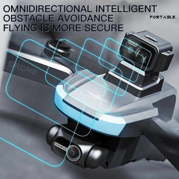 LUXWALLET SkyPulse – 2.4GHZ GPS Quadcopter Drone – Laser Obstacle Avoidance – Return To Home - Multiplunt Vluchtmodus - EIS Stabilisator – 600 Meter Afstand - Zwart - Afbeelding 3