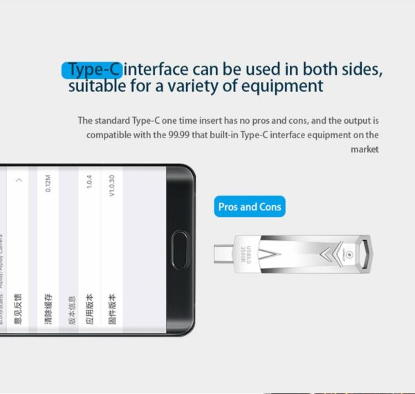 LUXWALLET DataSwift – USB 3.0 Naar USB-C 3.0 Flashdrive - 360° Rotatie – USB Stick – OTG – 64GB - Zilver - Afbeelding 10