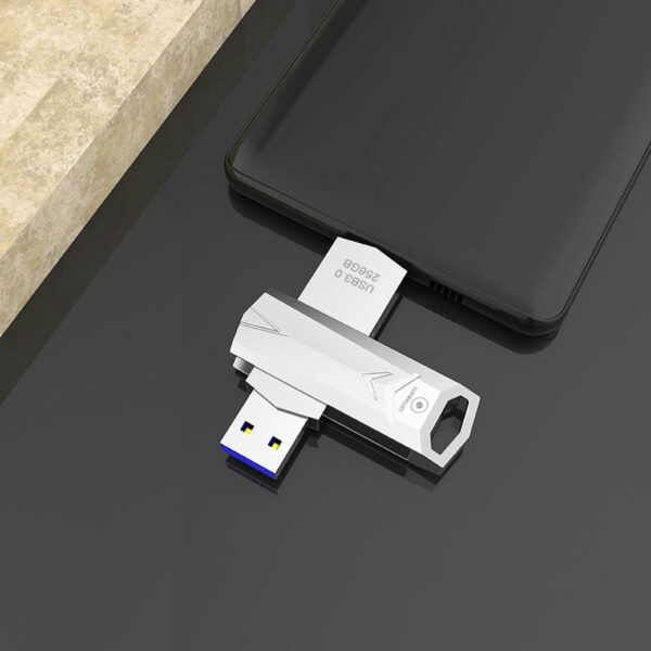 LUXWALLET DataSwift – USB 3.0 Naar USB-C 3.0 Flashdrive - 360° Rotatie – USB Stick – OTG – 64GB - Zilver - Afbeelding 15
