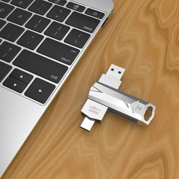 LUXWALLET DataSwift – USB 3.0 Naar USB-C 3.0 Flashdrive - 360° Rotatie – USB Stick – OTG – 64GB - Zilver - Afbeelding 16