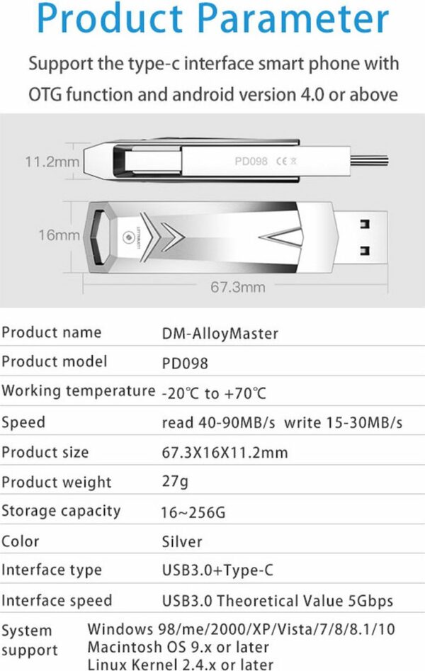 LUXWALLET DataSwift – USB 3.0 Naar USB-C 3.0 Flashdrive - 360° Rotatie – USB Stick – OTG – 64GB - Zilver - Afbeelding 17