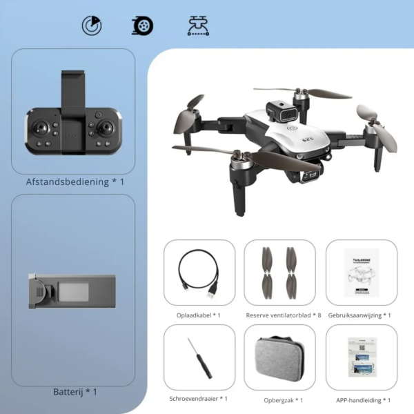 LUXWALLET Libra Spectra2 – 2025 Editie - Drone Met Laser Obstakel Ontwijking – Headless Modus – Routeplanning Via App - 360° Stuntmodus – Volg Mij Modus – Drone Onder A1 - Wit - Afbeelding 22